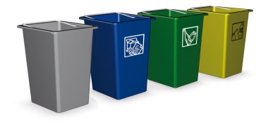 Contentor de desperdícios e reciclagem colorido