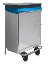 Papierkorb aus Edelstahl mit Frontöffnung, 70 Liter