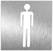 Piktogramm, Symbol aus Edelstahl:  Herren WC