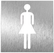 Piktogramm, Symbol aus Edelstahl: Damen WC