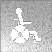 Piktogramm, Symbol aus Edelstahl: Behinderten WC
