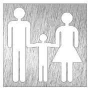 Piktogramm, Symbol aus Edelstahl: Familien WC