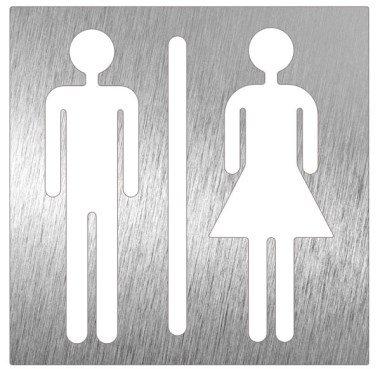 Pictogramme inox - Toilette unisexe