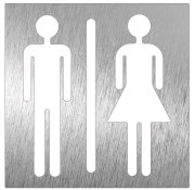 Stainless steel pictogram - Unisex toilet