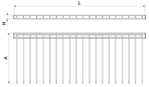 Gläserhalter aus Edelstahl, Stangenform