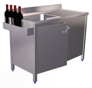 Porte bouteilles inox pour adosser