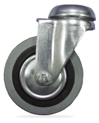 Roda galvanizada com rolamento de borracha