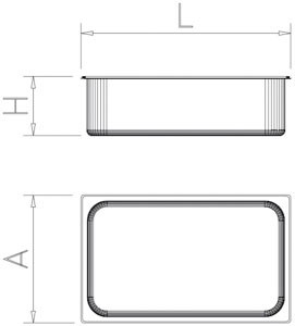 Bac gastro inox 2/1 (650x530 mm)