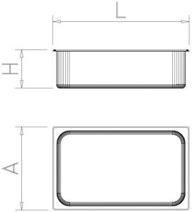 Bac Inox 201 - GN 1/1 - 530x325x65 mm