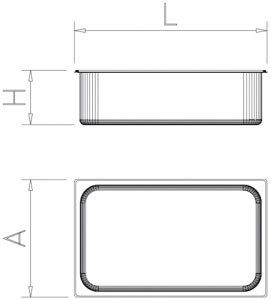 Bac gastro inox 2/3 (354x325 mm)