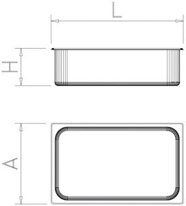 Bac gastro inox 1/3 (325x176 mm)