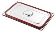Anti-overflow stainless steel lid for GN gastronorm containers