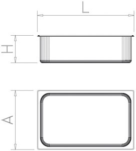 Bac gastro en plastique polycarbonate 1/6 (176x162 mm)