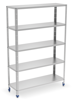 Rayonnage inox alimentaire lisse 5 niveaux. Etagere inox chambre froide