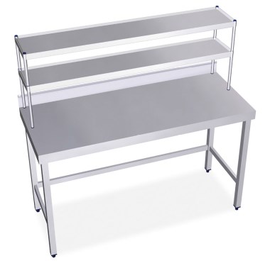 Aufsatzbord Edelstahl 2-Etagen