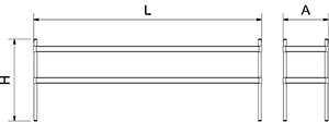 Aufsatzbord Edelstahl 2-Etagen