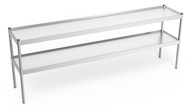 Aufsatzbord Edelstahl 2-Etagen