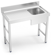 Professional stainless steel sink 1 tank and left drain board