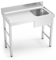 Plonge inox esp LV L1200XP600XH850MM EG gauche 1 bac  Plonges inox esp.  lave-vaisselle par ProInox Cuisto Dépôt