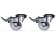 Pair of stainless steel wheel with brake