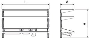 Étagère inox murale GN réglable 2 niveaux