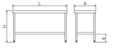 Table inox centrale démontable