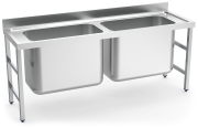 Stainless steel extra large capacity sink 2 tanks