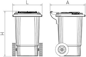 Container for knives transport with wheels