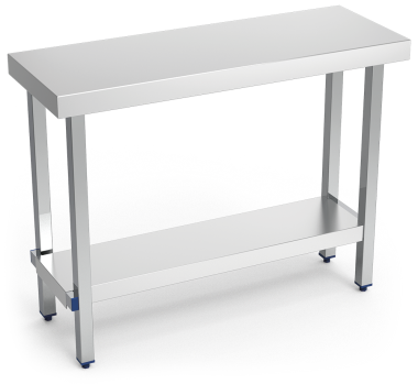 Table inox pliante avec étagère basse