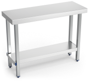 Table inox pliante avec étagère basse