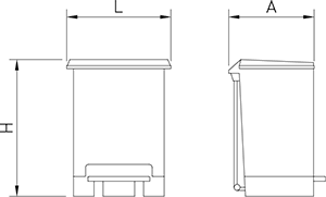 Plastikmülleimer mit Pedal