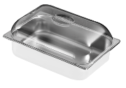 Polycarbonate convex lid for ice cream container