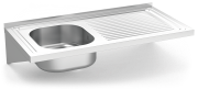 Wall-mounted sink unit 500 mm depth righ drainer