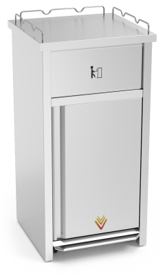 Contentor inox XS para despejar tabuleiros