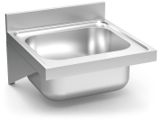 Stainless steel wall mounted sink unit with brackets 600 mm, 1 Tank
