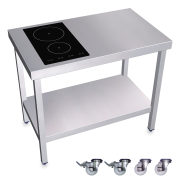 Mobile induction cooking plate with two burners - left side