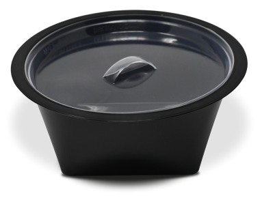 Take away or delivery rounded container with lid