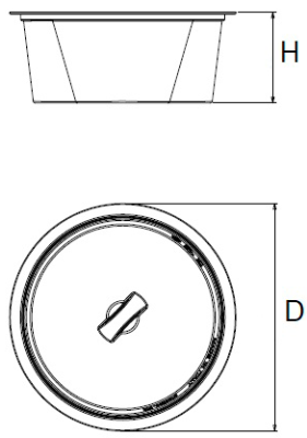 Conteneur rond à emporter ou de livraison avec couvercle