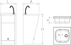 Lave mains inox sur pied normal automatique à piles