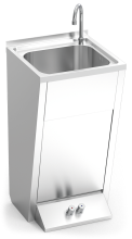 Lava-mãos com porta amovível com pedestal botão duplo misturadora água fria e quente
