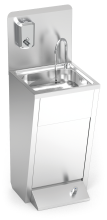 Lava-mãos com pedestal  + Forra veda-águas liso + Doseador de sabonete inox