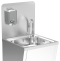 Handwaschbecken aus Edelstahl + Aufkantung + Seifenspender aus Edelstahl