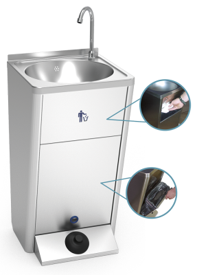 Mobile And Autonomous Stainless Steel Hand Wash Basin