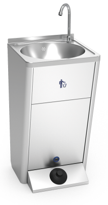 Mobile and autonomous stainless steel hand wash basin