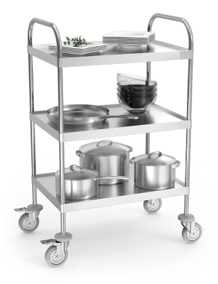 Multifunctional auxiliary table / trolley for equipment or service with wheels