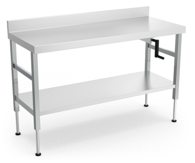 Table inox avec élévateur hydraulique