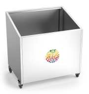 Expositor de frutas e verduras inox com rodas