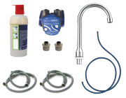 Water filter system with spout