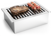 Barbecue inox de table portable professionnel au charbon