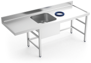 Table murale inox de prélavage 1 bac à gauche